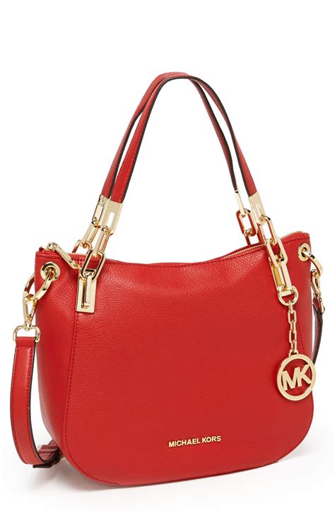 michael kors red shoulder tote|Michael Kors red shoulder bag.